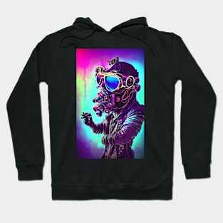 surreal cyberpunk helmet graffiti style Hoodie